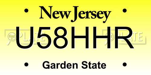 U58HHR New Jersey License Plate