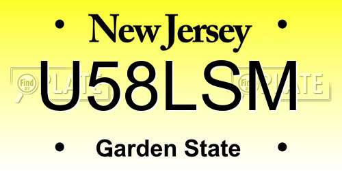 U58LSM New Jersey License Plate