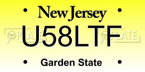 U58LTF New Jersey License Plate