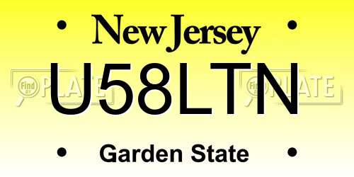 U58LTN New Jersey License Plate