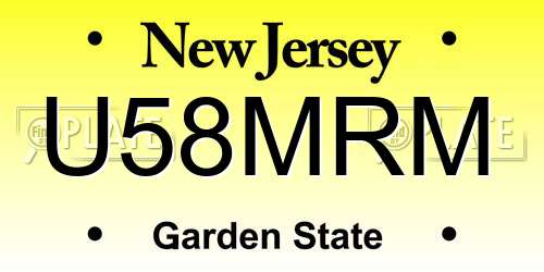 U58MRM New Jersey License Plate
