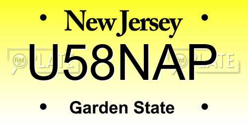 U58NAP New Jersey License Plate