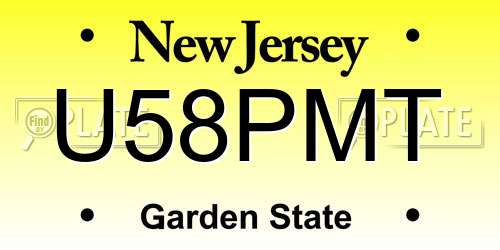 U58PMT New Jersey License Plate