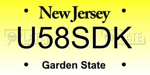 U58SDK New Jersey License Plate