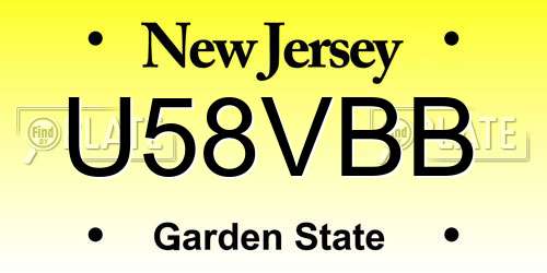 U58VBB New Jersey License Plate