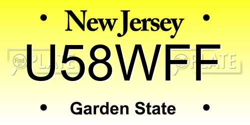U58WFF New Jersey License Plate