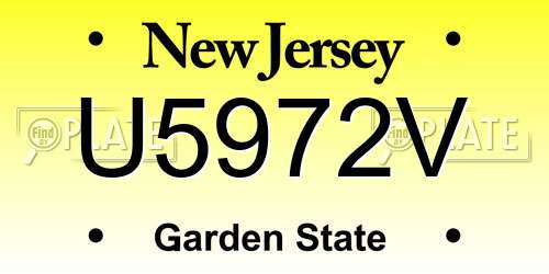 U5972V New Jersey License Plate