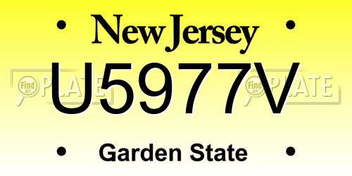 U5977V New Jersey License Plate