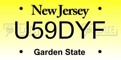 U59DYF New Jersey License Plate