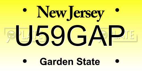 U59GAP New Jersey License Plate