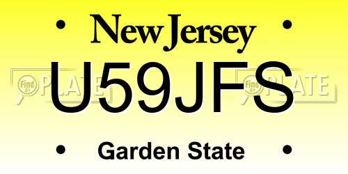 U59JFS New Jersey License Plate