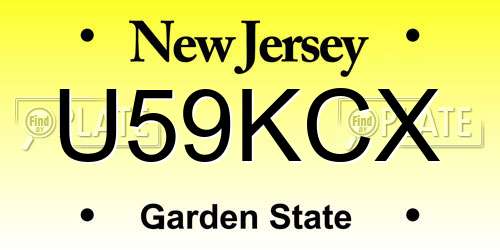U59KCX New Jersey License Plate