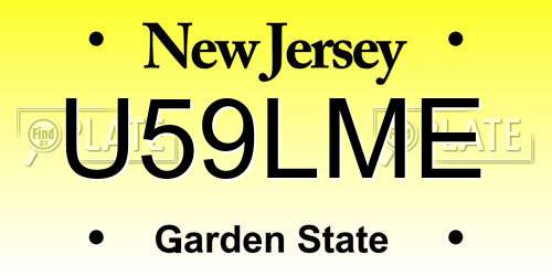 U59LME New Jersey License Plate