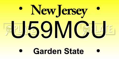 U59MCU New Jersey License Plate