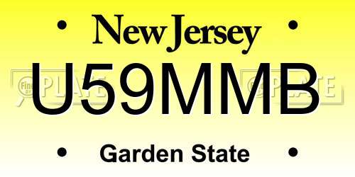 U59MMB New Jersey License Plate