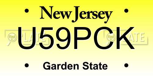 U59PCK New Jersey License Plate