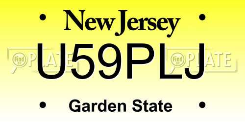 U59PLJ New Jersey License Plate