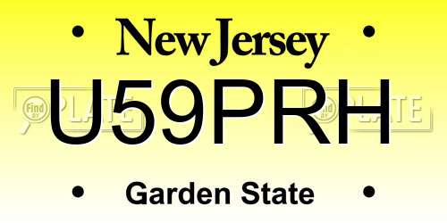 U59PRH New Jersey License Plate