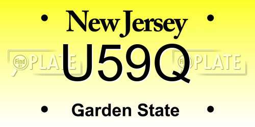 U59Q New Jersey License Plate
