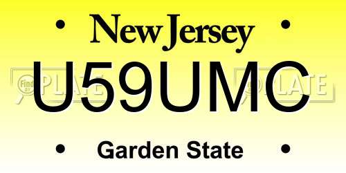 U59UMC New Jersey License Plate