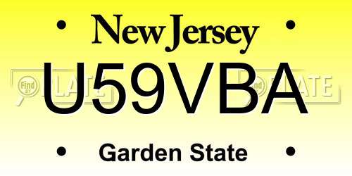 U59VBA New Jersey License Plate