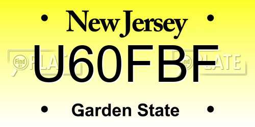 U60FBF New Jersey License Plate