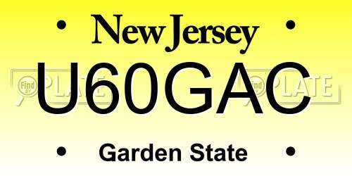U60GAC New Jersey License Plate