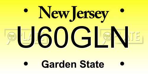 U60GLN New Jersey License Plate