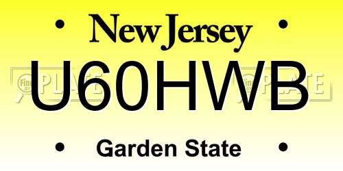 U60HWB New Jersey License Plate