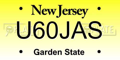 U60JAS New Jersey License Plate