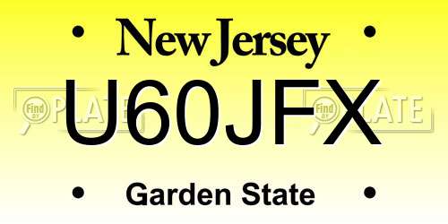 U60JFX New Jersey License Plate