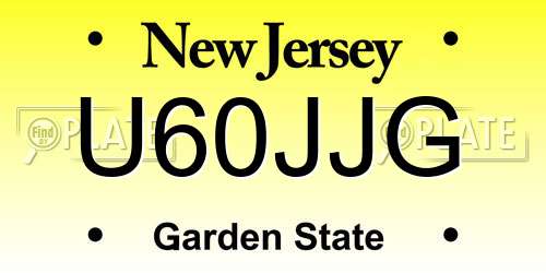 U60JJG New Jersey License Plate