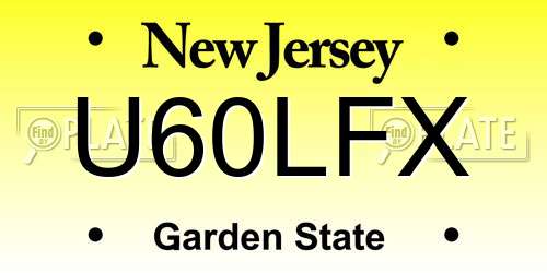 U60LFX New Jersey License Plate