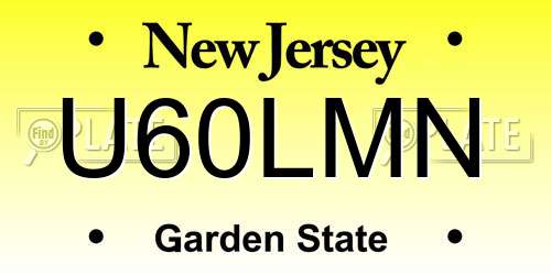 U60LMN New Jersey License Plate
