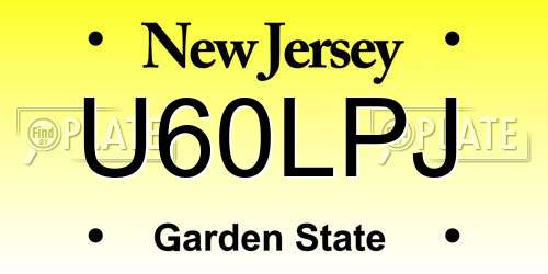 U60LPJ New Jersey License Plate