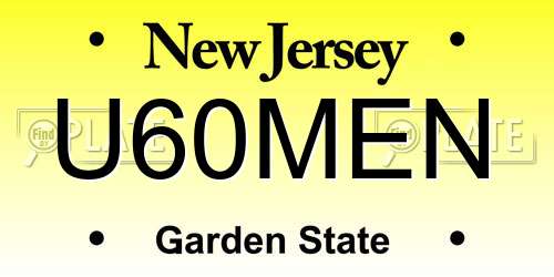 U60MEN New Jersey License Plate