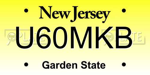 U60MKB New Jersey License Plate