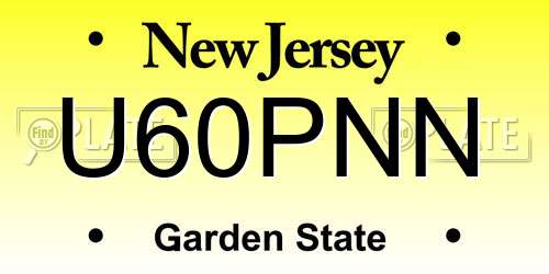 U60PNN New Jersey License Plate
