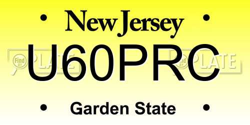 U60PRC New Jersey License Plate