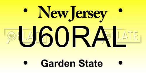 U60RAL New Jersey License Plate