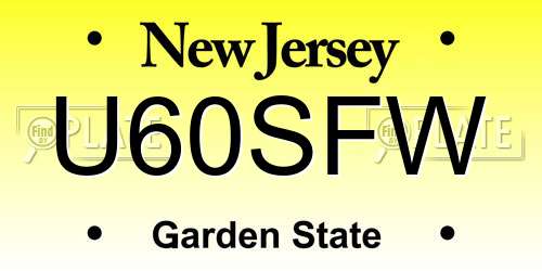 U60SFW New Jersey License Plate