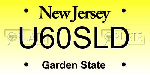 U60SLD New Jersey License Plate