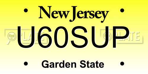 U60SUP New Jersey License Plate
