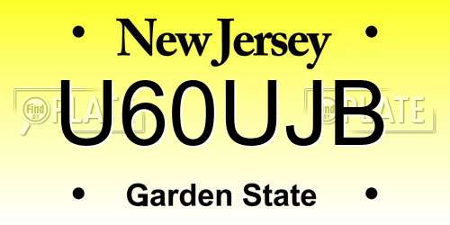 U60UJB New Jersey License Plate