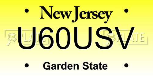 U60USV New Jersey License Plate