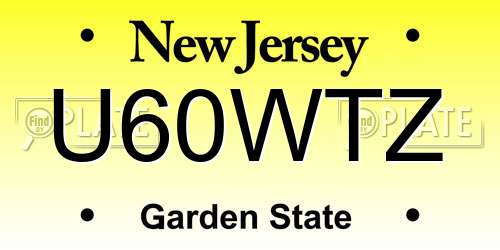 U60WTZ New Jersey License Plate
