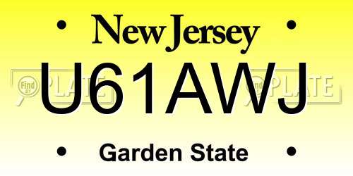 U61AWJ New Jersey License Plate
