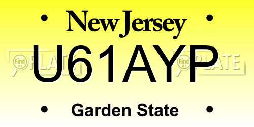 U61AYP New Jersey License Plate