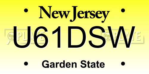 U61DSW New Jersey License Plate