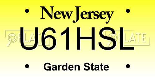 U61HSL New Jersey License Plate